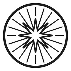 Poster - an abstract black and white starburst design with radial lines vector illustration