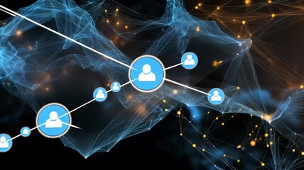 Poster - Abstract glowing network connection.