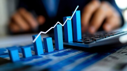 Aufkleber - Businessperson analyzing financial chart growth