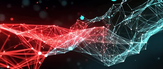 Aufkleber - Abstract Red and Blue Network Connection