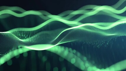 Poster - Abstract green digital wave background.