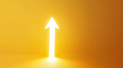 Poster - Glowing upward arrow on a yellow background