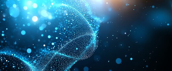 Poster - A stunning visualization of abstract digital waves and particles, showcasing the beauty of technology and innovation