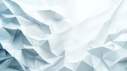Poster - abstract geometric texture featuring a series of overlapping triangles in soft shades of blue and wh