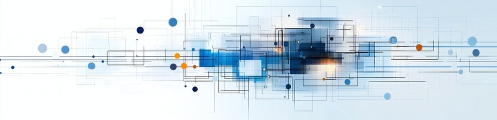 Poster - An abstract digital background featuring a network of lines and dots. This design symbolizes connectivity, innovation, and the future of technology in a vibrant, modern aesthetic.