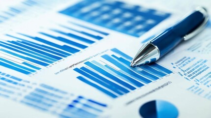 Poster - Business data analysis report with pen