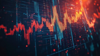 Poster - Abstract stock market data display on screen