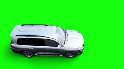 Wall Mural - generic 3d car crash test. car destruction. green screen isolate.