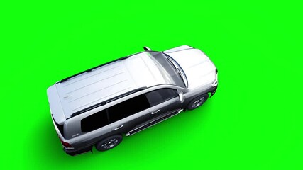 Wall Mural - generic 3d car crash test. car destruction. green screen isolate.