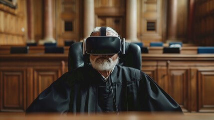 Poster - Virtual reality trial in a courtroom setting with an elderly judge experiencing augmented technology