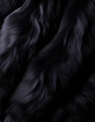 Wall Mural - luxurious black fur texture with soft flowing patterns