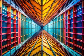 Wall Mural - abstract architecture: perpendicular lines & geometric shapes
