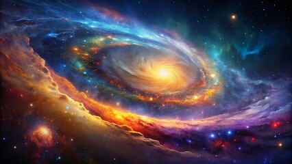 Wall Mural - abstract digital nebula galaxy 4k wallpaper - cosmic background