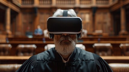 Poster - Virtual reality trial transforms the judiciary experience for judges and jurors in a modern courtroom
