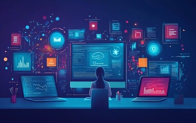 education internet online digital technology concept elearning education, online internet course les