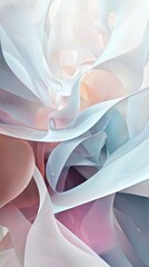 Poster - Flowing smooth and elegant pastel-colored transparent fabric creates abstract shapes and textures, offering a dreamy backdrop for various designs and artistic projects