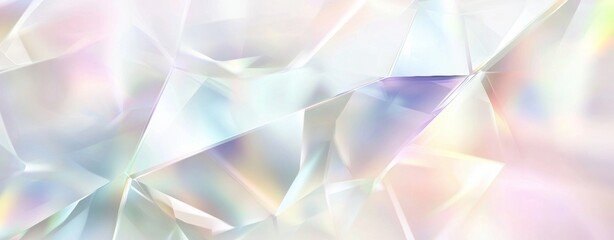 Poster - creating an abstract crystal background with geometric shapes, showcasing an iridescent effect and p