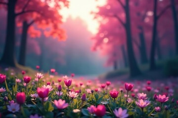 Wall Mural - abstract blurred nature scene, ideal for website backdrop, asset, graphic