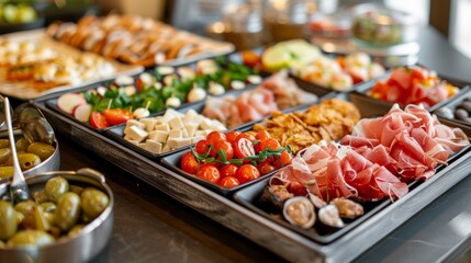 Poster - Delicious snack tray featuring assorted appetizers perfect for catering events and casual dining Generative AI