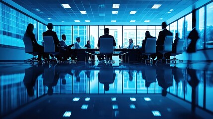 Leinwandbilder - Business meeting in a modern conference room with professionals discussing plans in a corporate environment during the afternoon