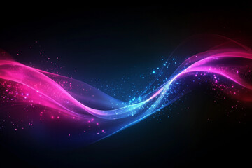 Fototapete - Abstract futuristic background with pink blue glowing neon moving high speed flowing curve wave lines. Data transfer concept Fantastic wallpaper