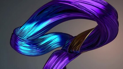Poster - Smooth metallic gradients flowing and swirling together, creating a dynamic and visually appealing abstract composition with gold and blue hues