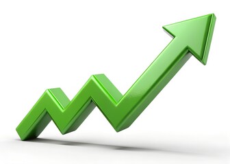 Aufkleber - Green Arrow Ascending: A vibrant green arrow points upwards, suggesting growth, progress, and positive trends
