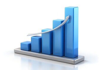 Aufkleber - Upward Trend: A sleek, stylized bar graph showcasing an upward trajectory, indicating growth, success, and positive business performance.