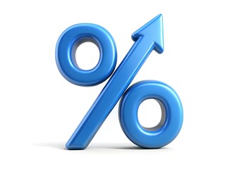 Aufkleber - Percentage Growth: A visually striking representation of financial progress, featuring a vibrant blue percentage symbol accompanied by an upward-pointing arrow.