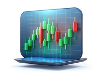 Aufkleber - Financial Data Display: A digital representation of financial data on a sleek, modern display, showcasing the fluctuations of the market with vibrant colors and clear indicators.