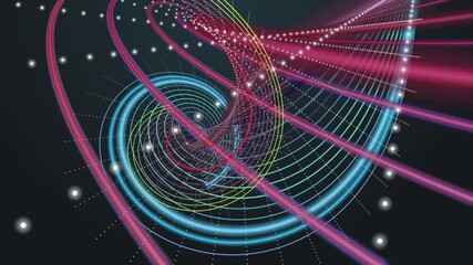 Poster - Fantastic video animation with particle stripe object in slow motion, 4096x2304 loop 4K