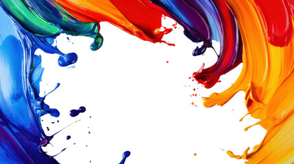 Poster - Colorful paint splashing with transparent background