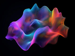 Fototapete - Abstract wave lines pattern dynamic colorful light flowing isolated on black background. concept of music, party, technology, modern. Abstract flowing wavy lines. Colorful dynamic wave 