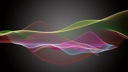 Poster - Fantastic video animation with particle wave object in slow motion, 4096x2304 loop 4K