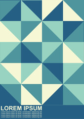 Poster - Abstract geometric background vector triangles, squares and boxes in retro scandinavian style. Abstrac mosaic artwork.Abstract background, Shapes, Geometric shapes, Textured, Creativity - Concept