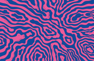 Poster - Abstract curved lines background in purple and blue. Abstract pattern texture with wavy lines.