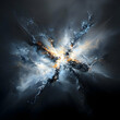 © sujani - Abstract Cosmic Explosion with Blue Orange and White Particles