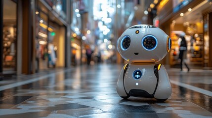 Poster - Data-driven personalization through an AI robot assisting customers in a bustling shopping district