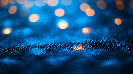 Aufkleber - Abstract Blue Bokeh: Captivating abstract shot, illuminated with a subtle blue hue and soft bokeh effect, exuding a sense of modern sophistication.