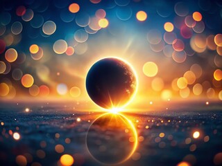 Wall Mural - celestial eclipse: bokeh dream, soft focus space photography