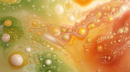 Wall Mural - colorful abstract oil bubbles background, a vibrant and dynamic pattern of circles droplets