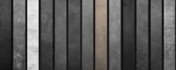 Poster - A black and white photo of a row of gray and white lines. The photo is of a wall with a pattern of lines