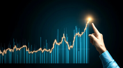 Poster - Market growth analysis business trends financial data visualization digital environment close-up view profit concept