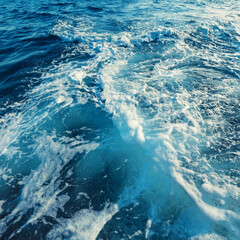 Wall Mural - turbulent ocean waves with white foam generated image