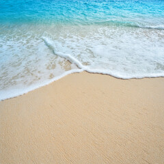 Wall Mural - Tranquil Beach Shore with Gentle Ocean Waves Generated Image