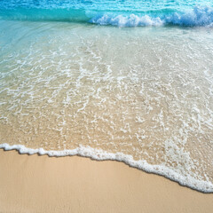 Wall Mural - Tranquil Beach Shore with Gentle Ocean Waves Generated Image