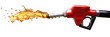 © practice  - Fuel nozzle pouring gasoline isolated on transparent background