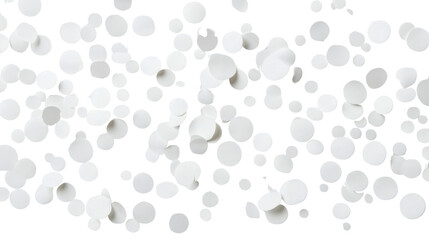 Poster - White confetti falling on transparent background: festive celebration overlay