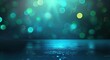 © Photique - Abstract teal and green bokeh lights background.