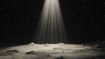 Wall Mural - Cosmic light illuminating a desolate landscape